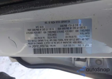 2024 Mazda Cx-5 2.5 S Preferred z USA, uszkodzony, nr VIN JM3KFBCL2R0507348